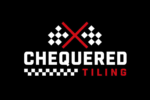 chequered tiling logo Melbourne red, black and white
